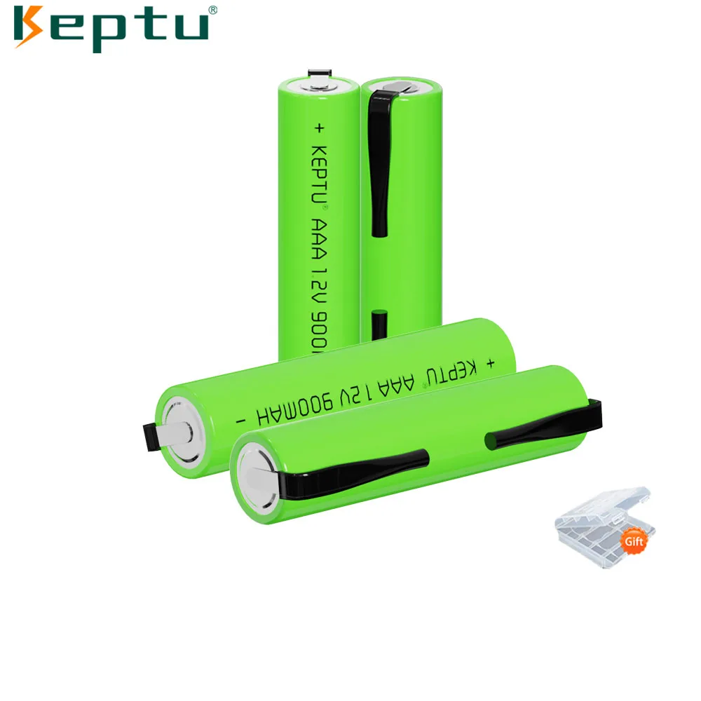 KEPTU AA + AAA con pestañas de soldadura Ni-Mh 1,2 V aa aaa batería recargable Ni-Mh AA 2200 mAh AAA 900 mAh para Afeitadora eléctrica Philips