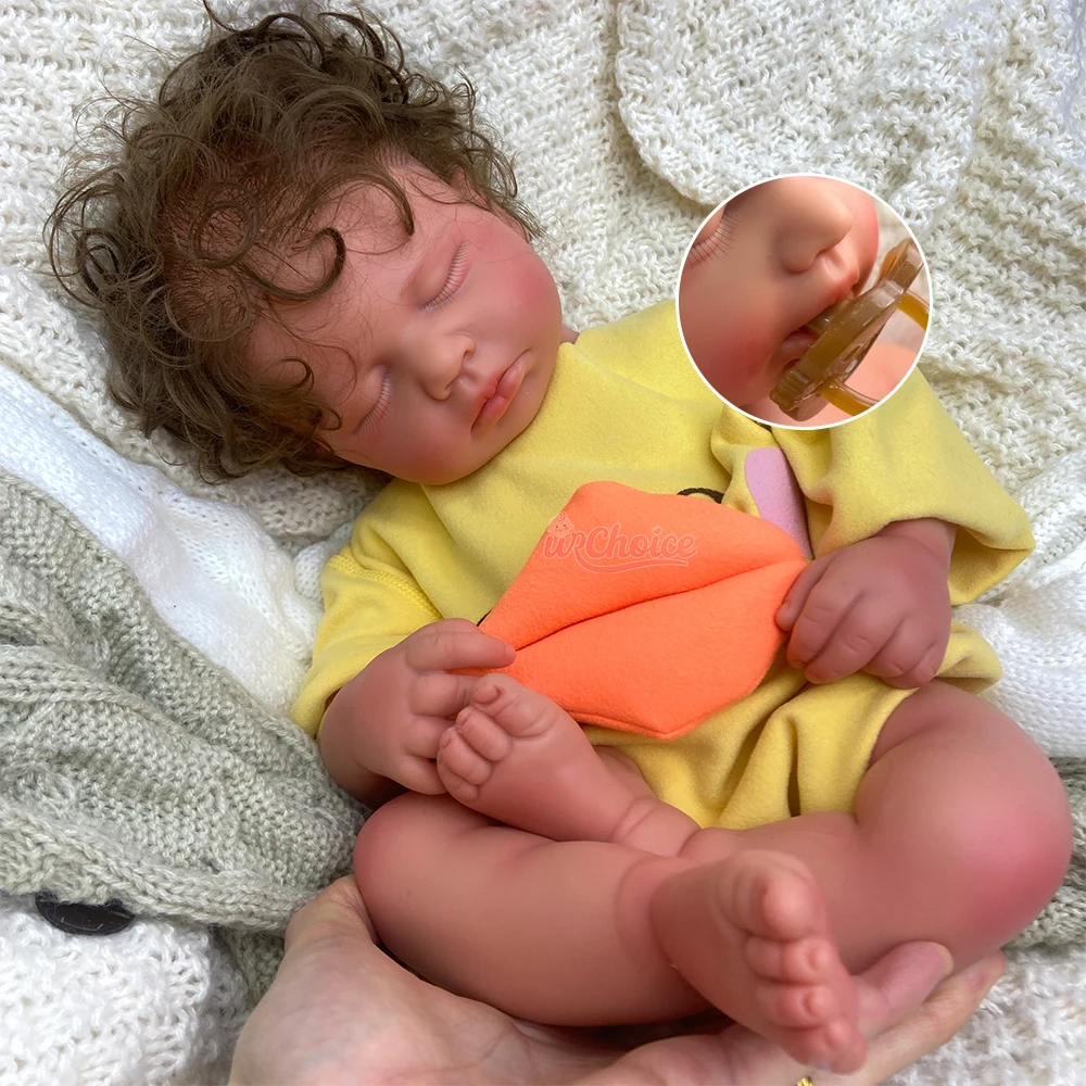 

50 см реалистичная силиконовая кукла Reborn для маленьких девочек Loulou с укорененными волосами, художественная кукла, ручная роспись вен, детали для коллекционного рождественского подарка