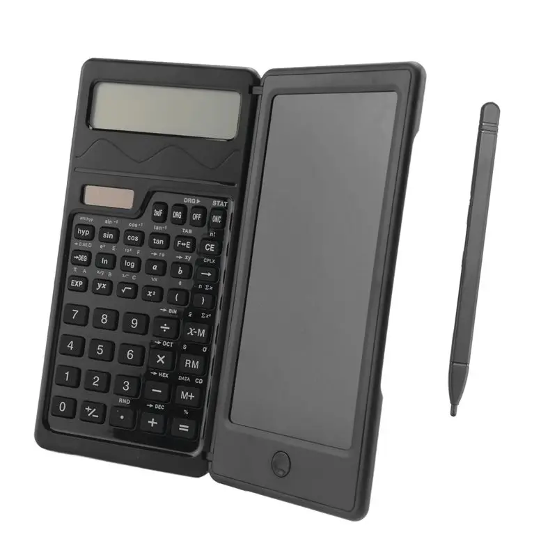 QWE-Scientific Calculators,12-Digit LCD Display Desk Calculator With Notepad, Solar And Battery Dual Power
