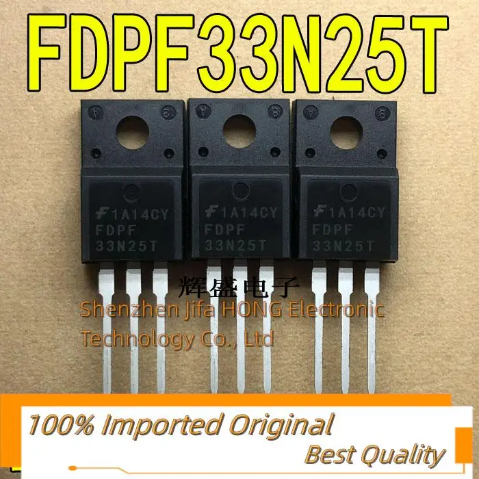 

10PCS/Lot FDPF33N25T 33N25 250V 33A TO-220F MOSFET Imported Original Best Quality