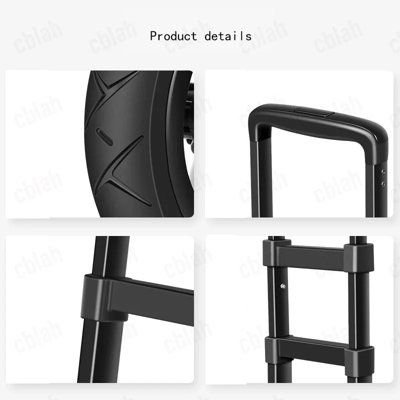 21cm Big Wheels Shopping Trolley Aluminum Alloy Pull Rod Portable Folding Cart Telescopic Hand Truck Luggage Trailer Grocery