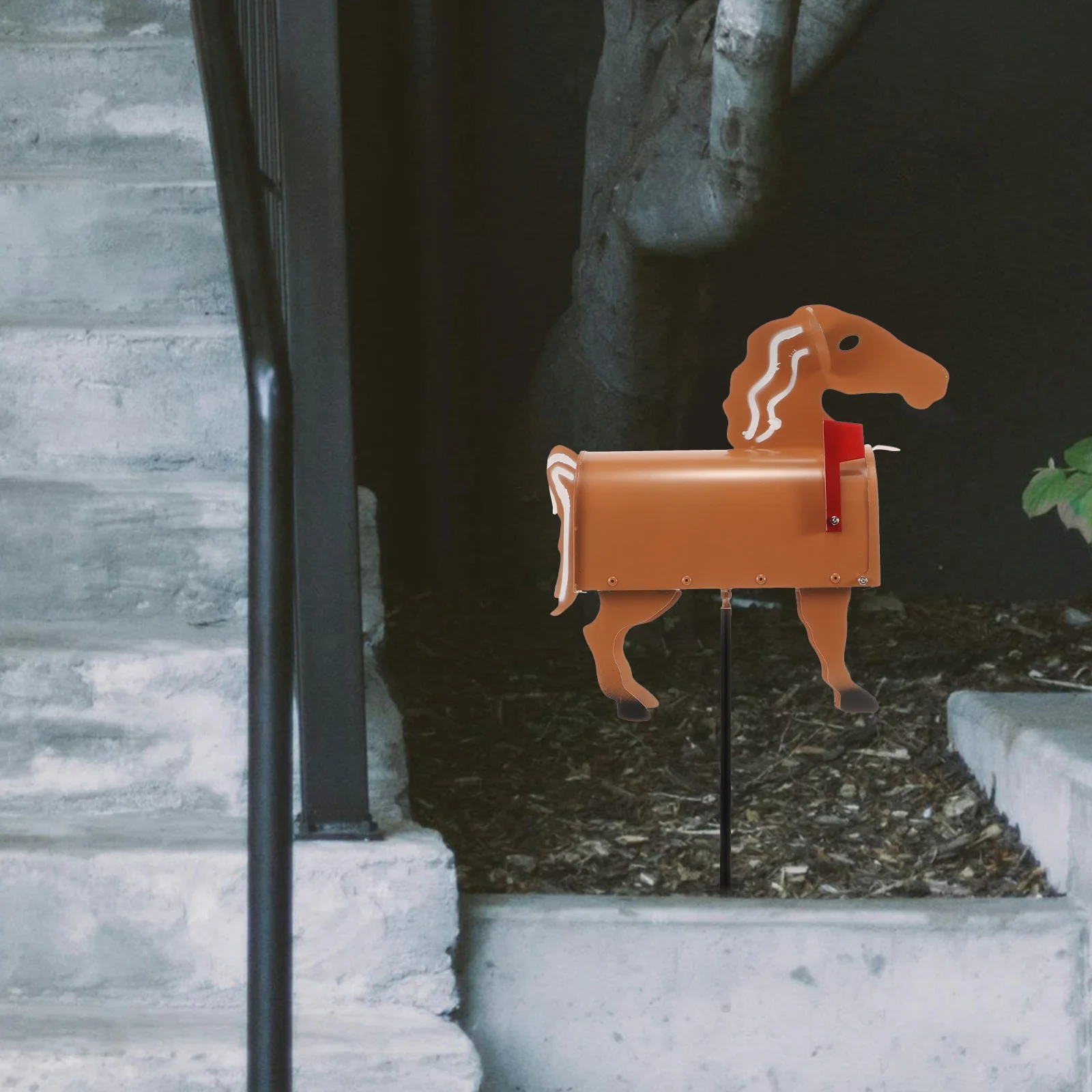 

Shaped Iron Mailbox Outdoor Large Capacity For Garden Home Office Farmhouse Adorable Iron Post Box Decor Ground Post Box