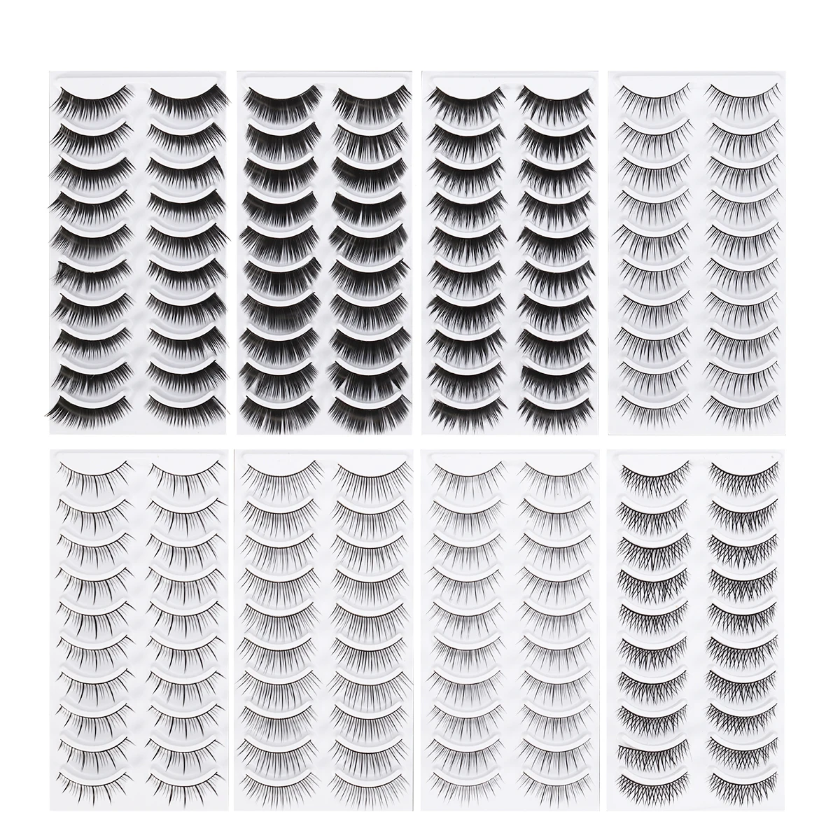 80 Pairs Natural Fake Lashes Thick Long Eyelashes For Women Party Daily Makeup