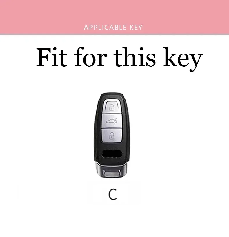 Fashion TPU Car Remote Key Case Cover Shell For Audi A6 A7 A8 E-tron Q5 Q8 C8 D5 Gold Edge Design Protector Fob Car Accessories