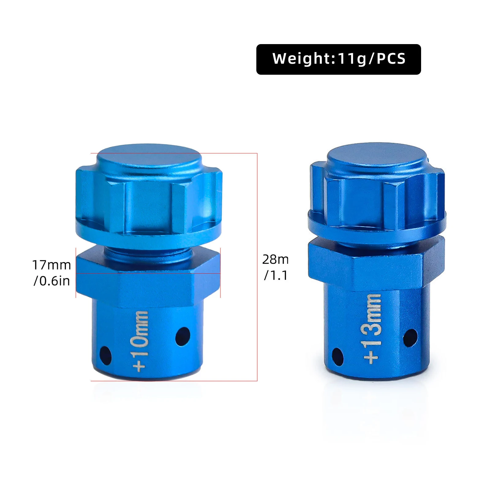 10mm/13mm Widened Wheel Connector (17mm Hex) for Arrma 1/8 Kraton Outcast Fireteam Typhon 1/7 Mojave Infraction Felony Limitless
