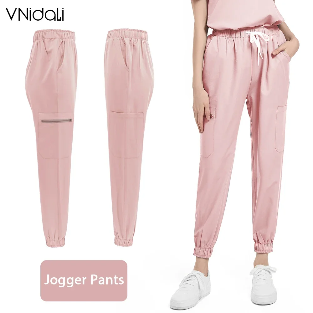 elastic soft scrub jogger pants medical uniforms women 7 colores XS - XXL nursing pants pet hospital working clothes bottoms