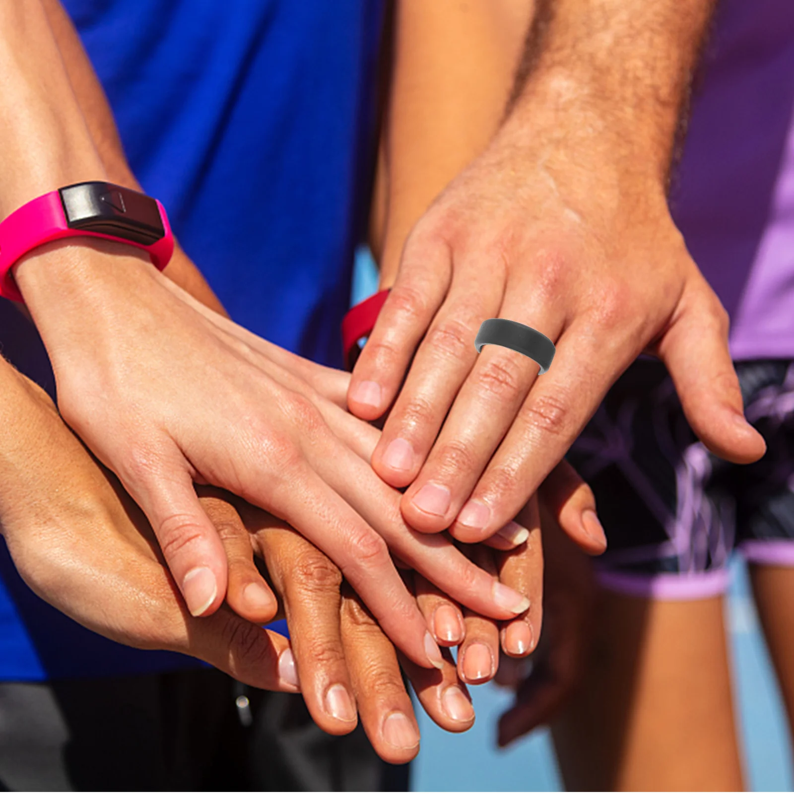 

10Pcs Silicone Rings Elastic Protective Sports Finger Rings Soft Comfortable for Gym Exercising Supplies Silicone Ring