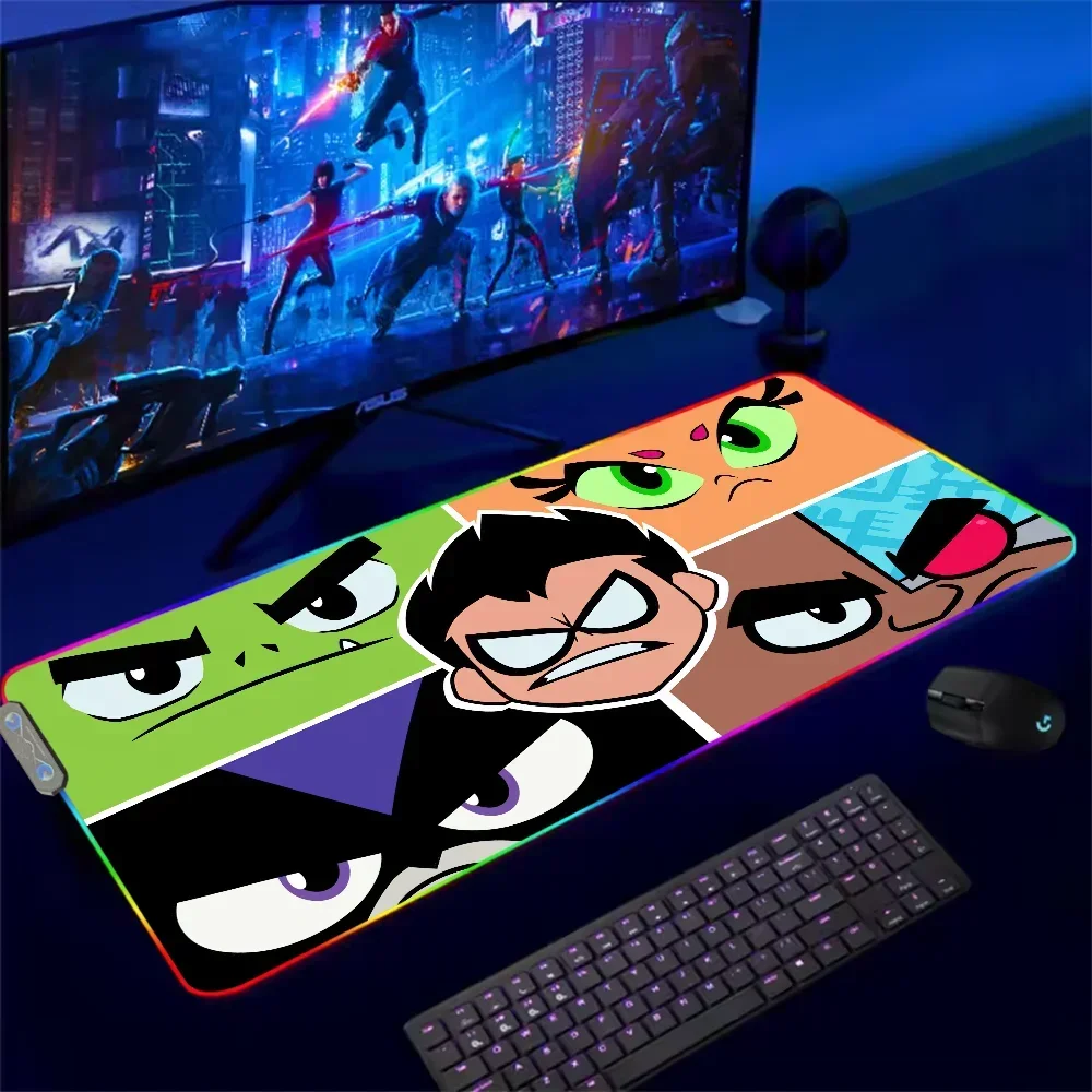 t-ティーンタイタンズ-rgb-マウスパッド-xxl-steelseries-ラップトップマットゲーミングマウスパッドバックライト付きキーボード