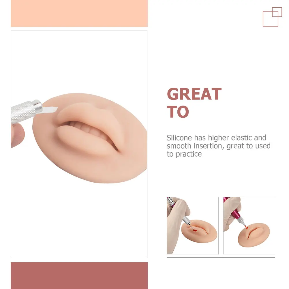 

Simulation Lip Module Silicone Fake Skin Elastic Practice 5D Lip Realistic Tattoo Piercing Mold Portable Body Model