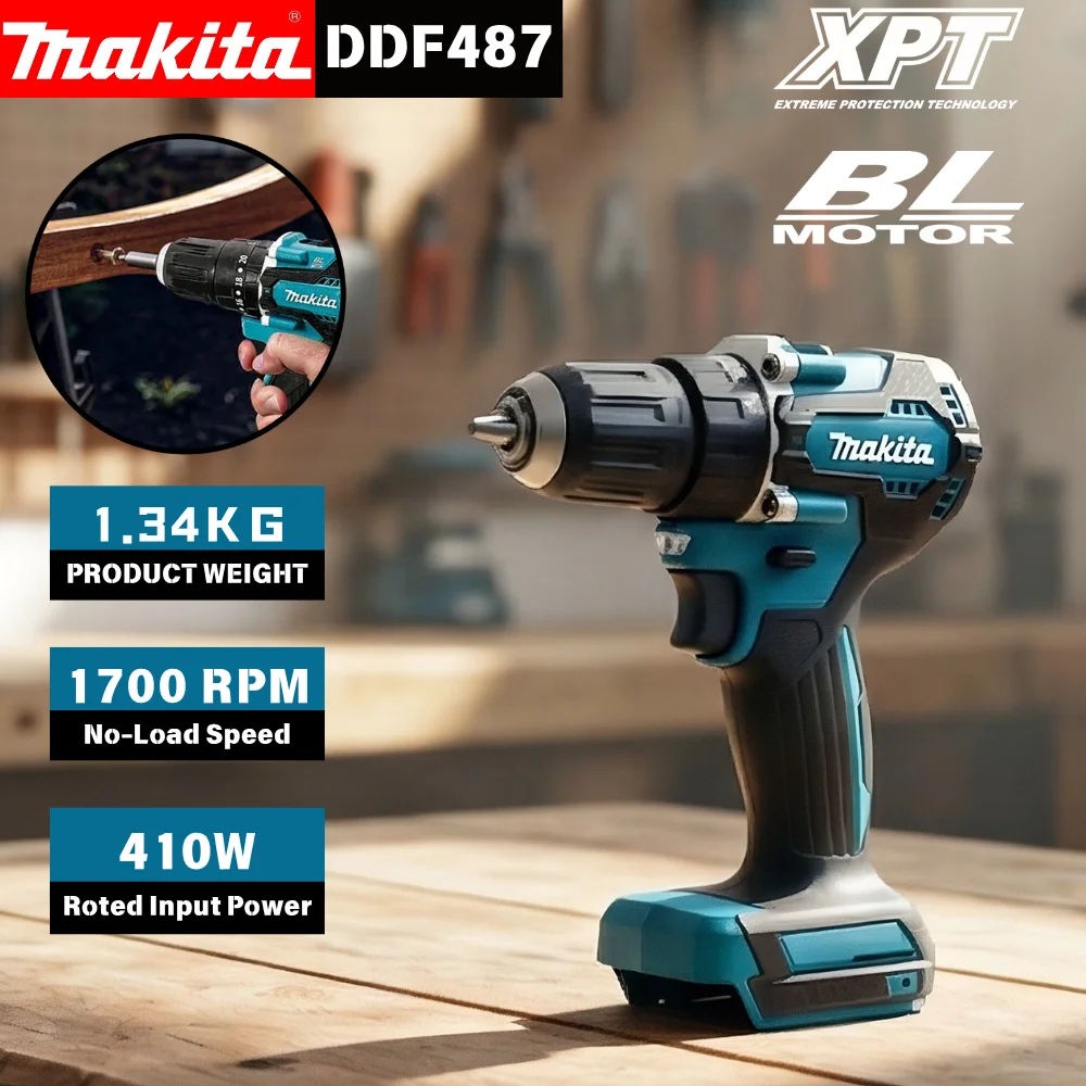 Makita 18V LXT Compact Drill Driver DDF487 Brushless Hand Unit For Wall Fixture Mounting Home Renovation Projects