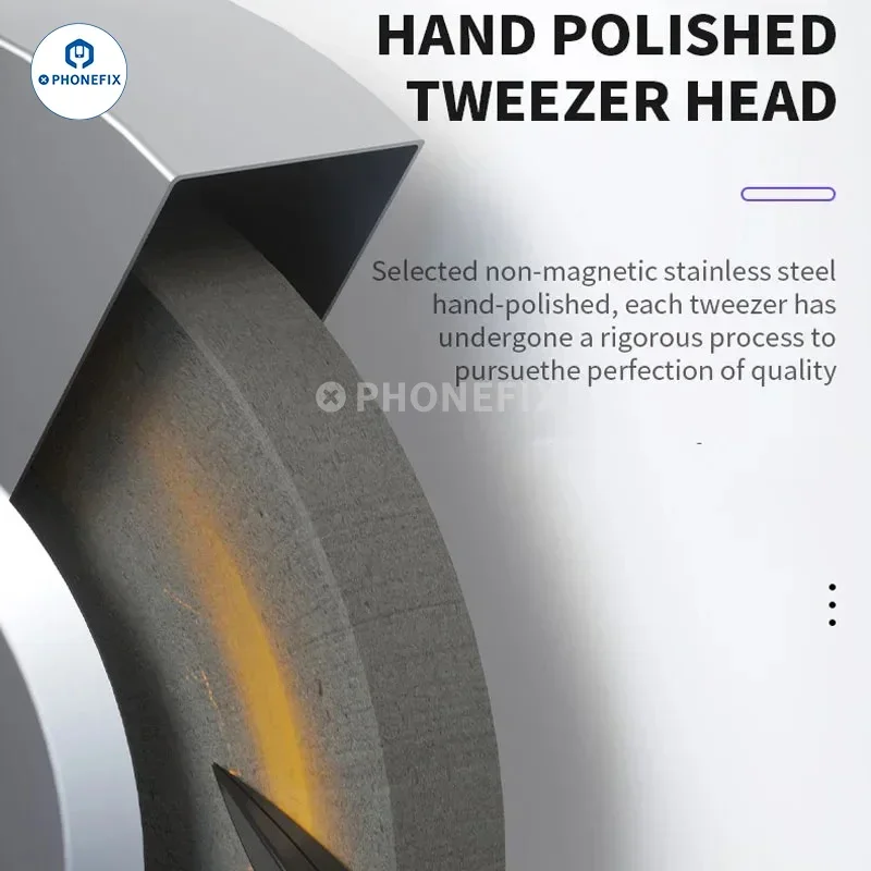 Pinzas de puente pulidas de precisión KS-11 mecánicas, punta de 0,008mm, Twzzer de acero inoxidable antideslizante para reparación Manual de teléfonos móviles
