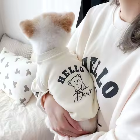 XS Spring Pet Dog T-shirt Hello Bear Dogs Clothes Cotton Puppy For Small Medium Dogs Vest Yorkshire Chihuahua Costume Ropa Perro