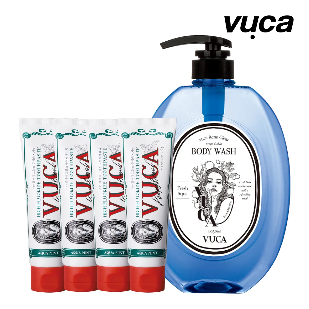 [مجموعة التخطيط] معجون أسنان Buuka Gobulsu للعناية بالنفس الكريهة 3 أنواع من النكهة 4Ea + غسول الجسم 1050 مل مجموعة بيع