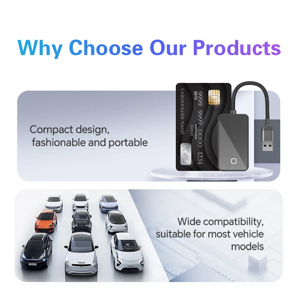 新しい 2025 ワイヤレス carplay & Android 自動アルミニウム合金ミニ C3 USB プラグアンドプレイ Bluetooth WiFi 自動接続