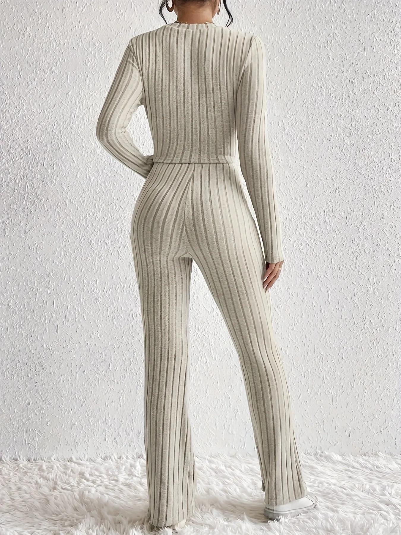 Autumn New Arrival Women's Sleepwear Home Outfit Two-Piece Set Casual Comfort Long Sleeve Short Top and Slim-Fit Pants Set Hot