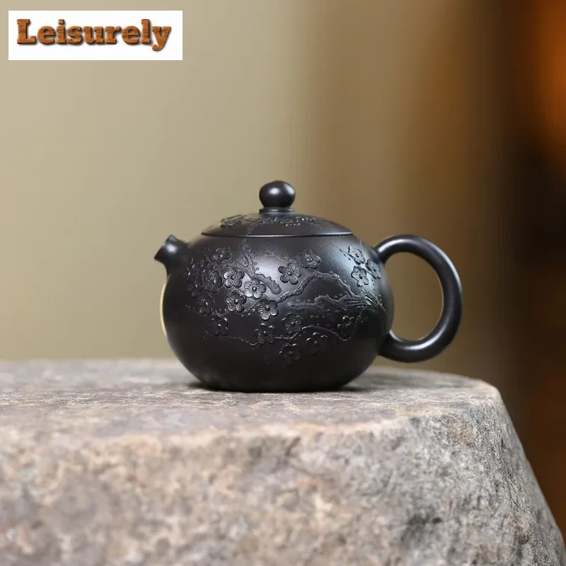 

270ml Ancient Yixing Purple Clay Teapots Handmade Xishi Pot Raw Ore Stone Yellow Mud Kettle With Infuser Chinese Zisha Tea Set