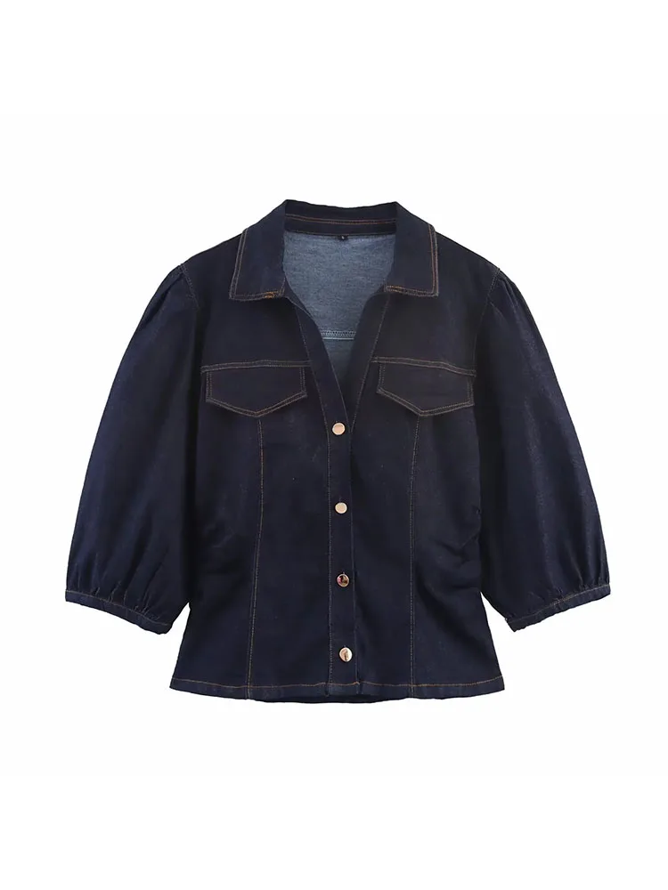 Vrouwen 2025 Korte Mouwen Denim Shirt Lange Sets Vrouwen 2 Stuks Mode Vrouwen Broek Pak Casual Tweedelige Set vrouwen Outfit ﻿