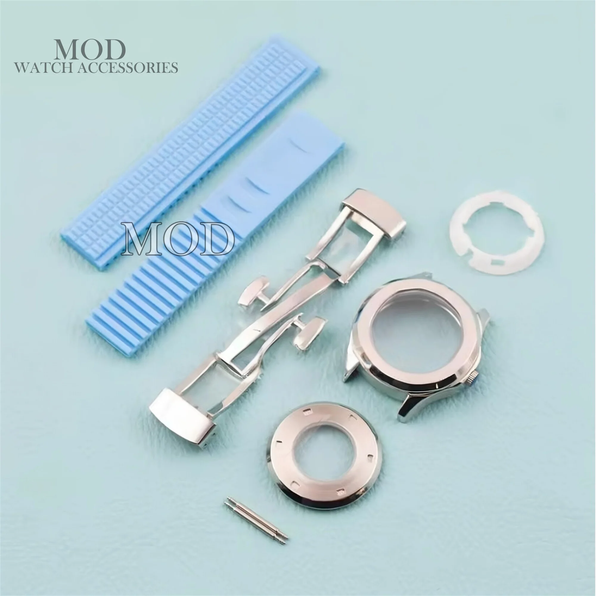 Stainless Steel Women's Watch Case NH05 Case Sapphire Crystal Rubber Band 10ATM Waterproof for AQUANAUT Nautilus NH05 Movement