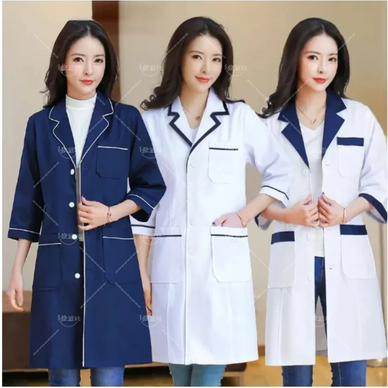 Solid Color Slim Cotton Simple Anti-wrinkle Overalls Suit Beauty Salon Uniform Laboratory Pet Shop Scrub Overalls Suit