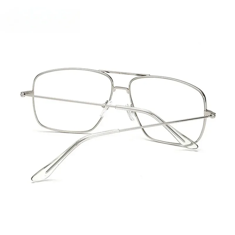 Lunettes de soleil Vintage à grande monture en métal, simples, rétro, plates, pour hommes et femmes, classiques, simples, Lentes