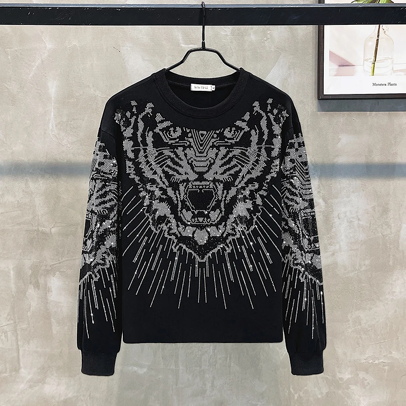

Long sleeve T-shirt men's hot drill crew neck fashion hoodie