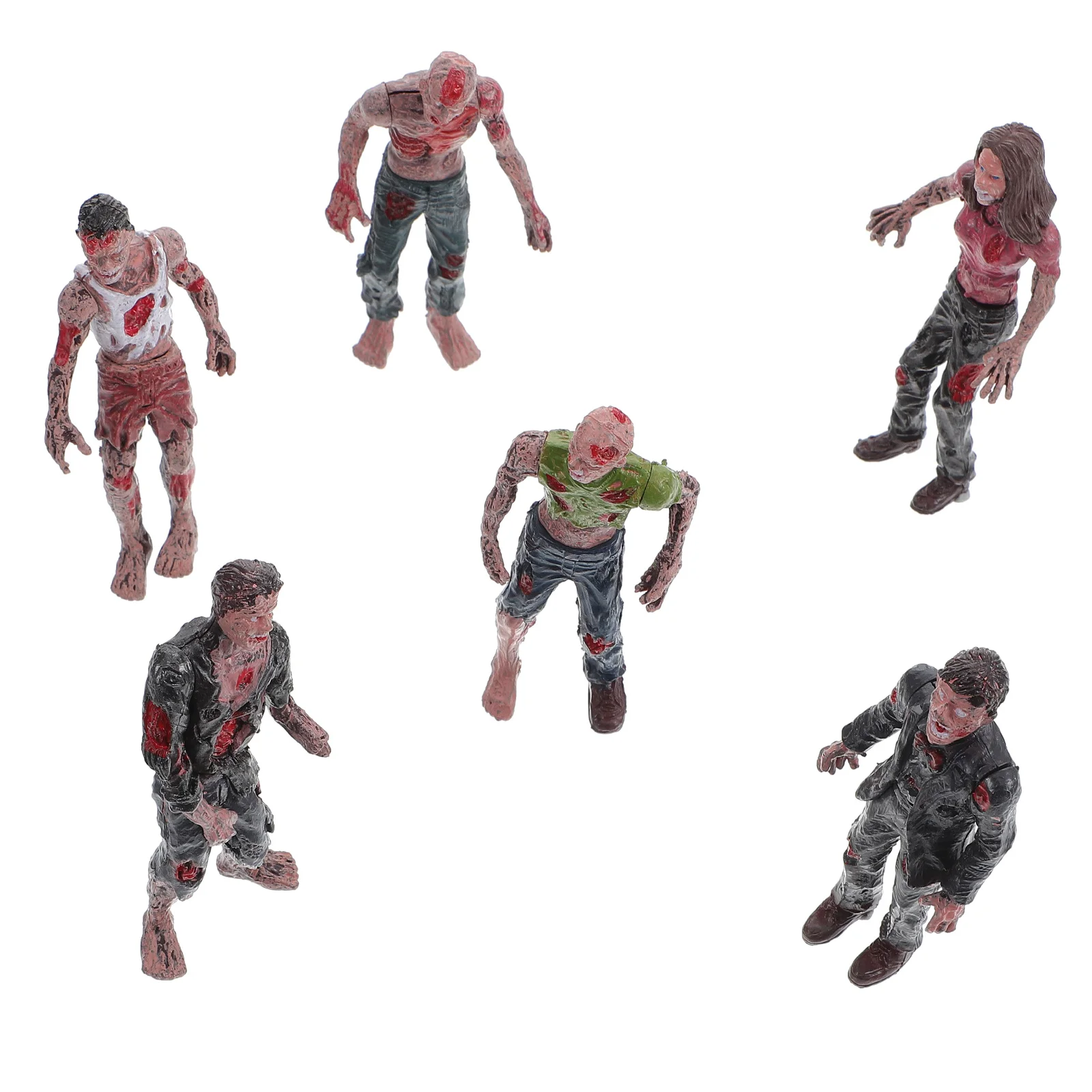 Painted Miniatures Animated Zombie Layout Figures Decorative Models Cake Topper Toy