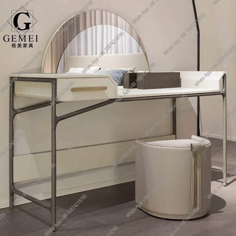 

MX Simple Light Luxury Designer Dresser Bedroom Paint Makeup Table Cloakroom Italian Minimalist Solid Wood Furniture Custom
