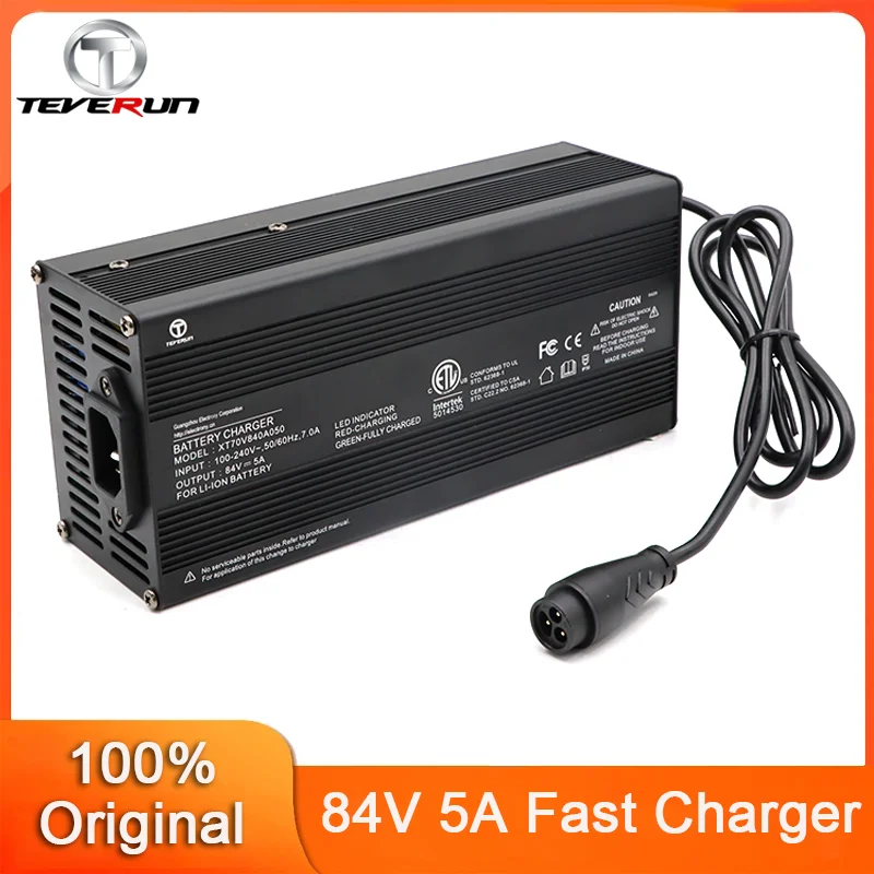 Original Teverun Fighter Supreme 84V 5A Fast Charger For Supreme Ultra/7260R E-Scooter 3-pin Verified&Non-Verified Charger