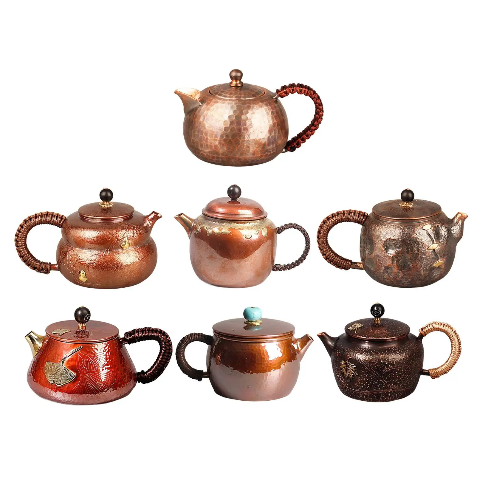 

Hot Water Kettle Chinese Tea Ceremony Ancient Charm Copper Teapot Copper Kettle for Hiking Household Camping Hotel Restaurant