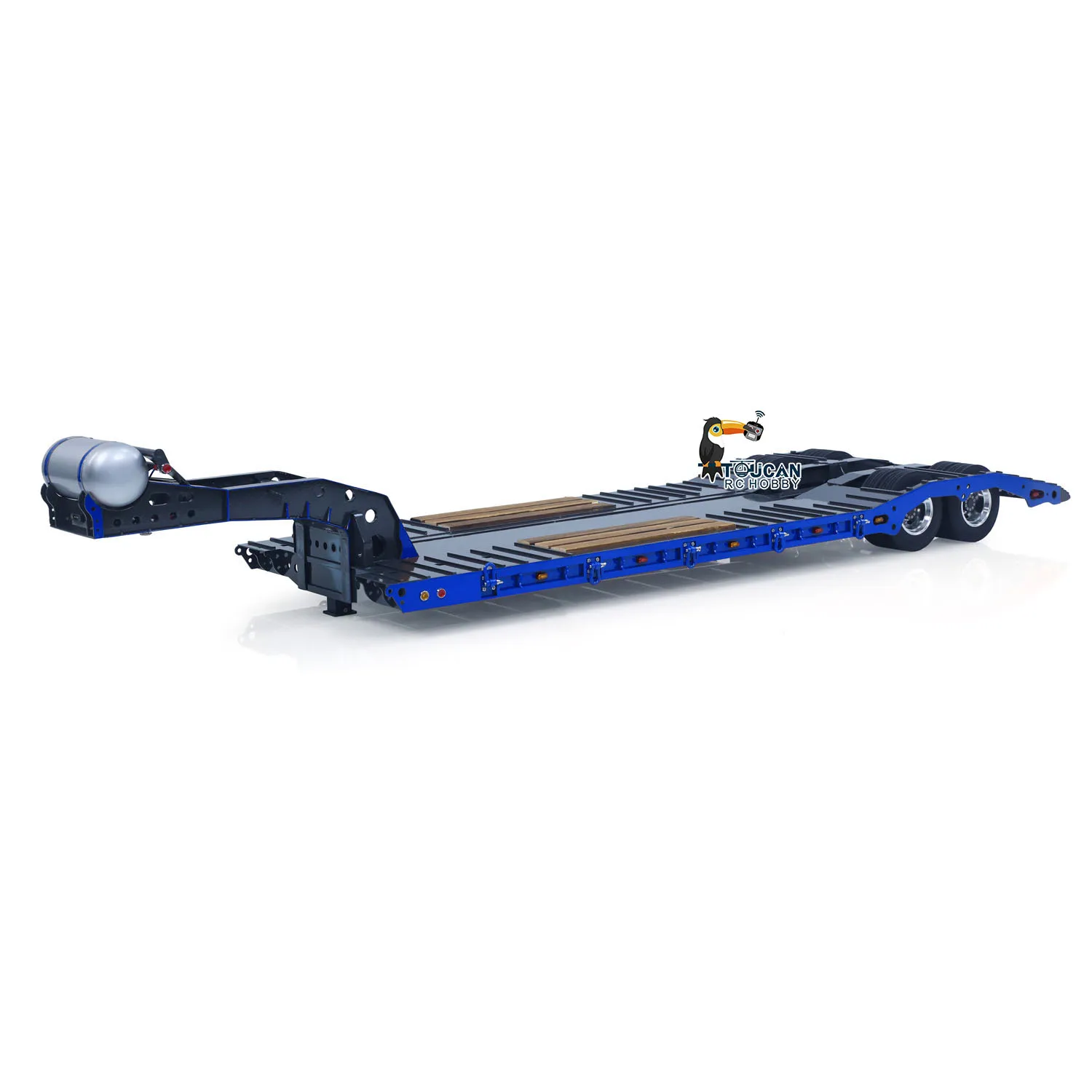 Remolque de cama plana baja con cuello de cisne extendido de 2 ejes y 41,3 pulgadas de largo para camión Tractor teledirigido TAMIYA 1/14, excavadora de Radio Control, juguete