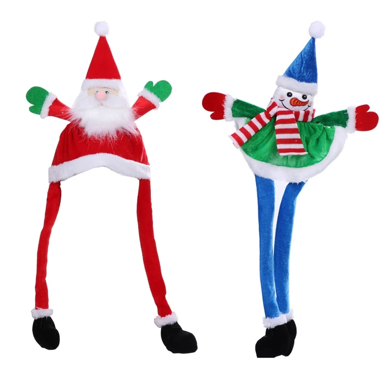 2pcs Christmas Hat Inside to Move Hand Toy Funny Hat for Family Gathering