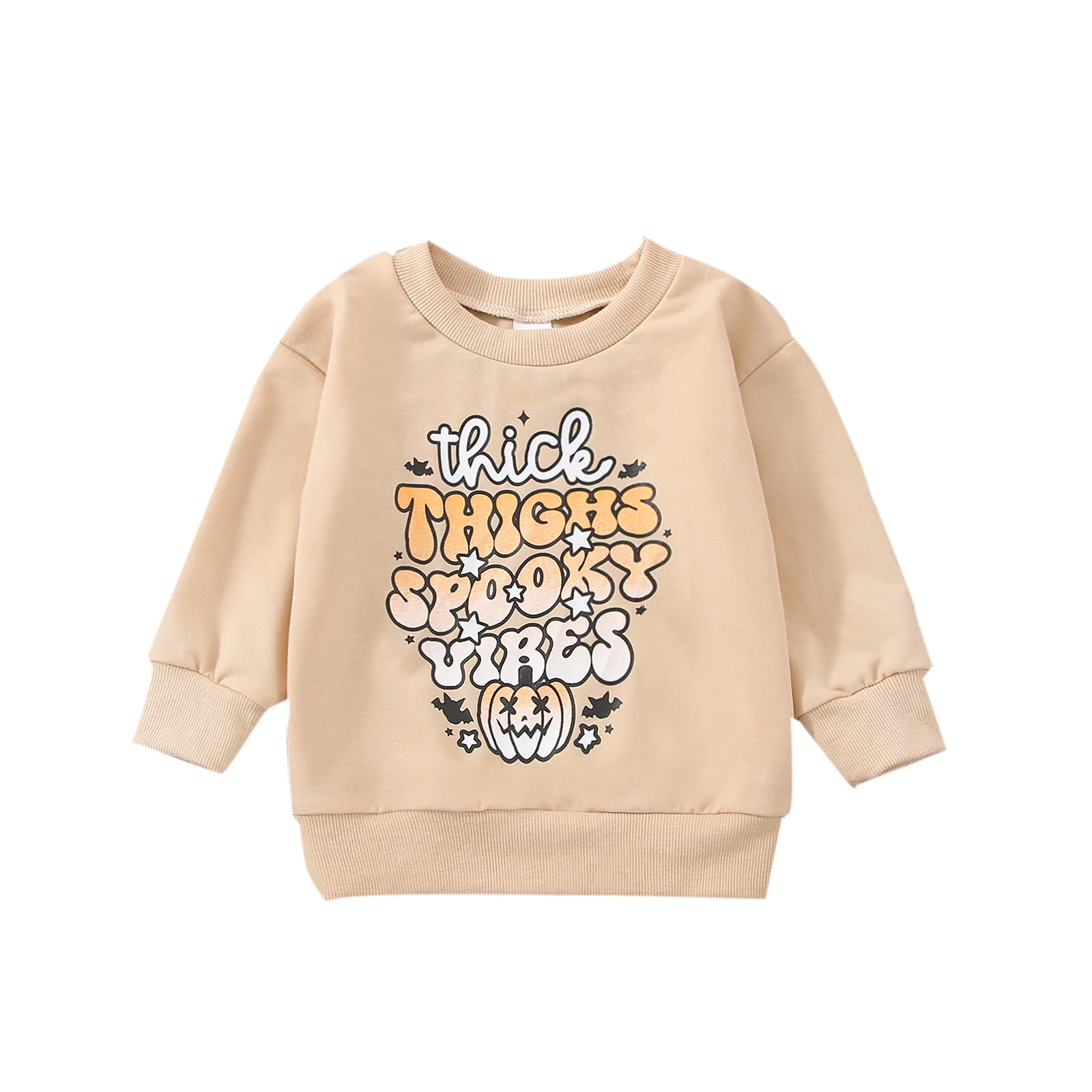 2022-08-29 Lioraitiin 0-6Years Toddler Baby Girl Boy Halloween Clothing Long Sleeve Letter Printed O-Neck Autumn Sweatshit