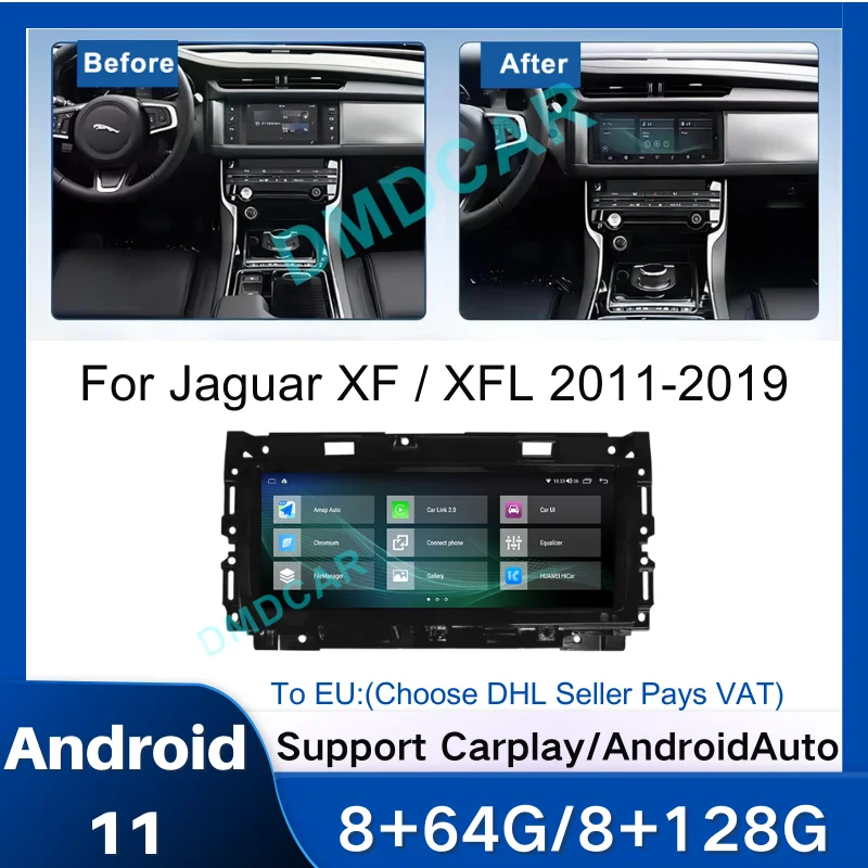 

Android 11 Car DVD Multimedia Player For Jaguar XF XFL 2011 2012 2013 2014 2015 2016 2017 2018 2019 Carplay AndroidAuto Screen