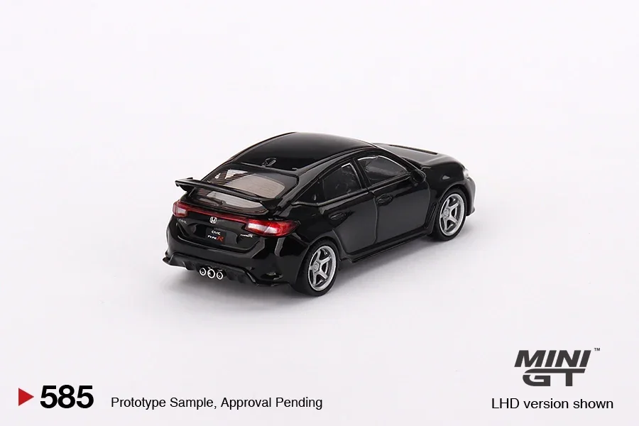 MINIGT 1/64 Honda Civic Type R Crystal Black Pearl 2023 W/ Advan GT Wheel Car Alloy Vehicle Diecast Metal Model Kids Toys Boys