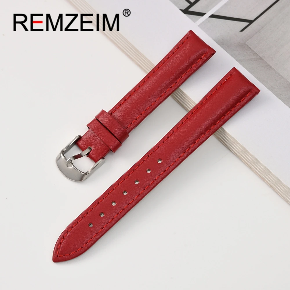 Soft Leather Watchband 16mm 18mm 20mm 22mm Comfortable Wristwatch Bracelet Men Women Watch Band