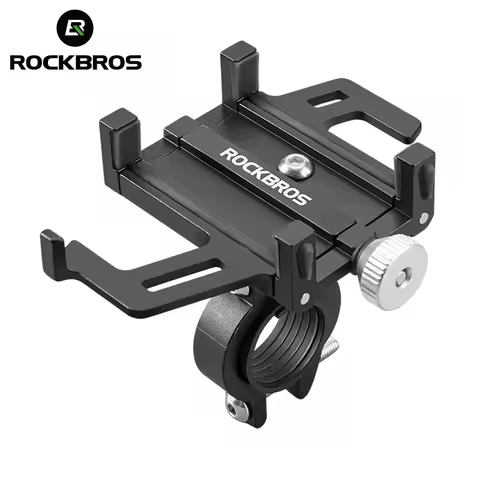 ROCKBROS Bike Phone Holder Aluminum Alloy Bike Stand Adjustable 360 Rotation Bicycle Phone Mount Motorcycle Bike Accessories