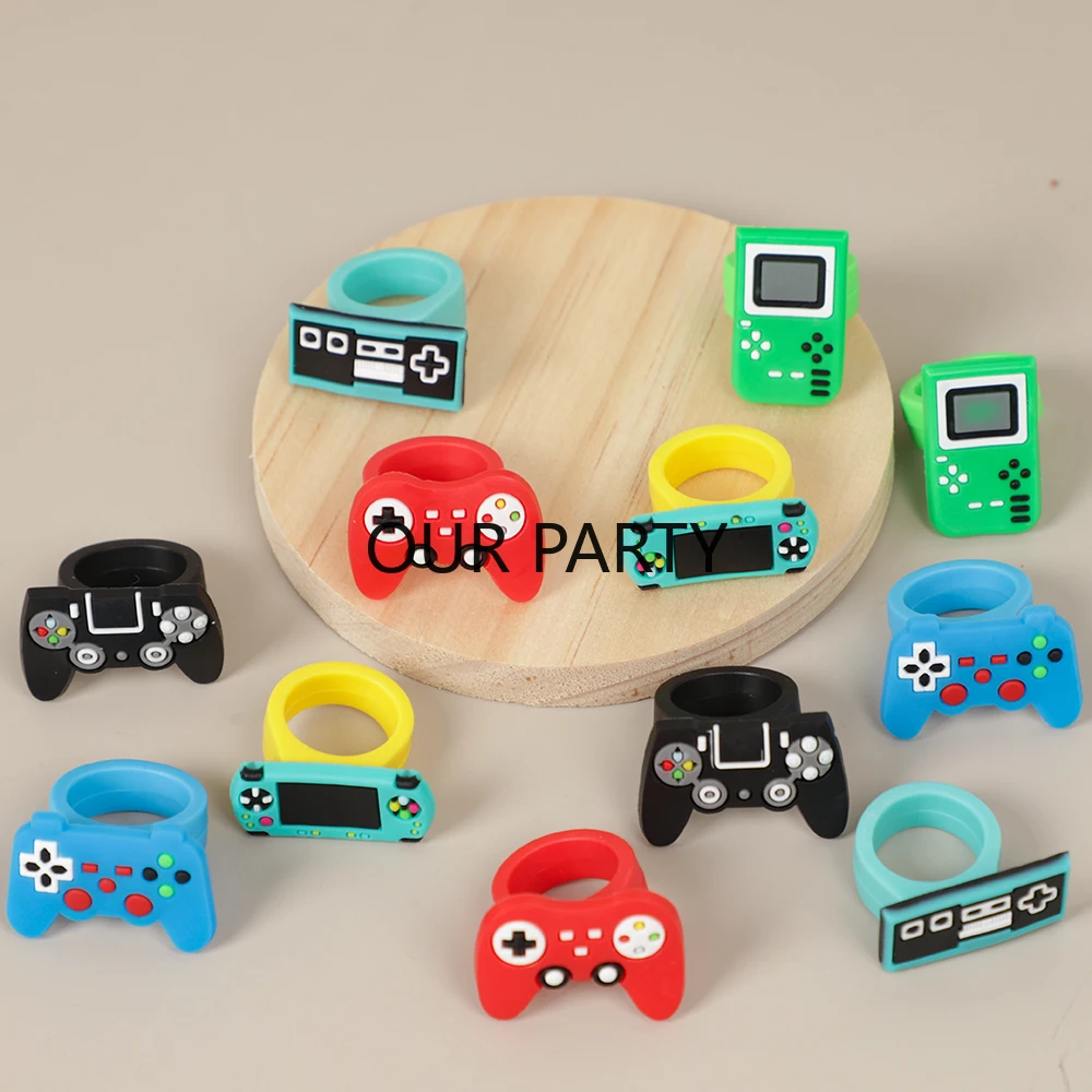 12Pcs Video Game on Theme GamePad Silicone Rings for Kids Boy Birthday Party Favors Wedding Game Night Party Gift Pinata Fillers