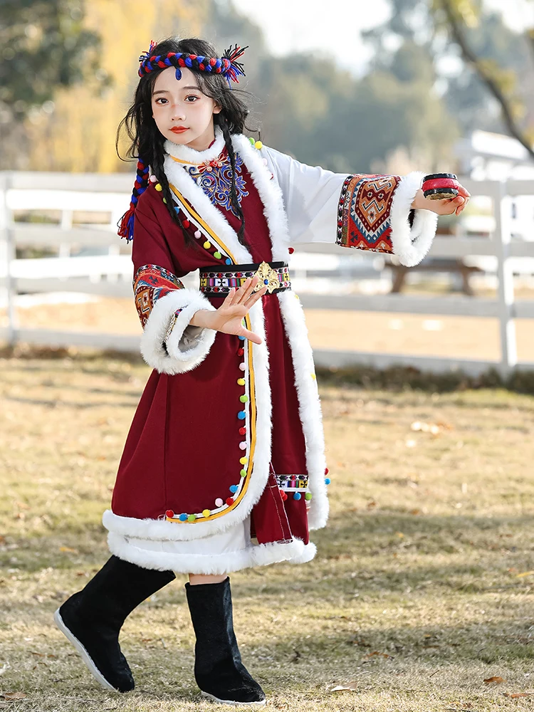 Costume Tibétain de brevMinoritaire pour Fille, Nouvelle Collection