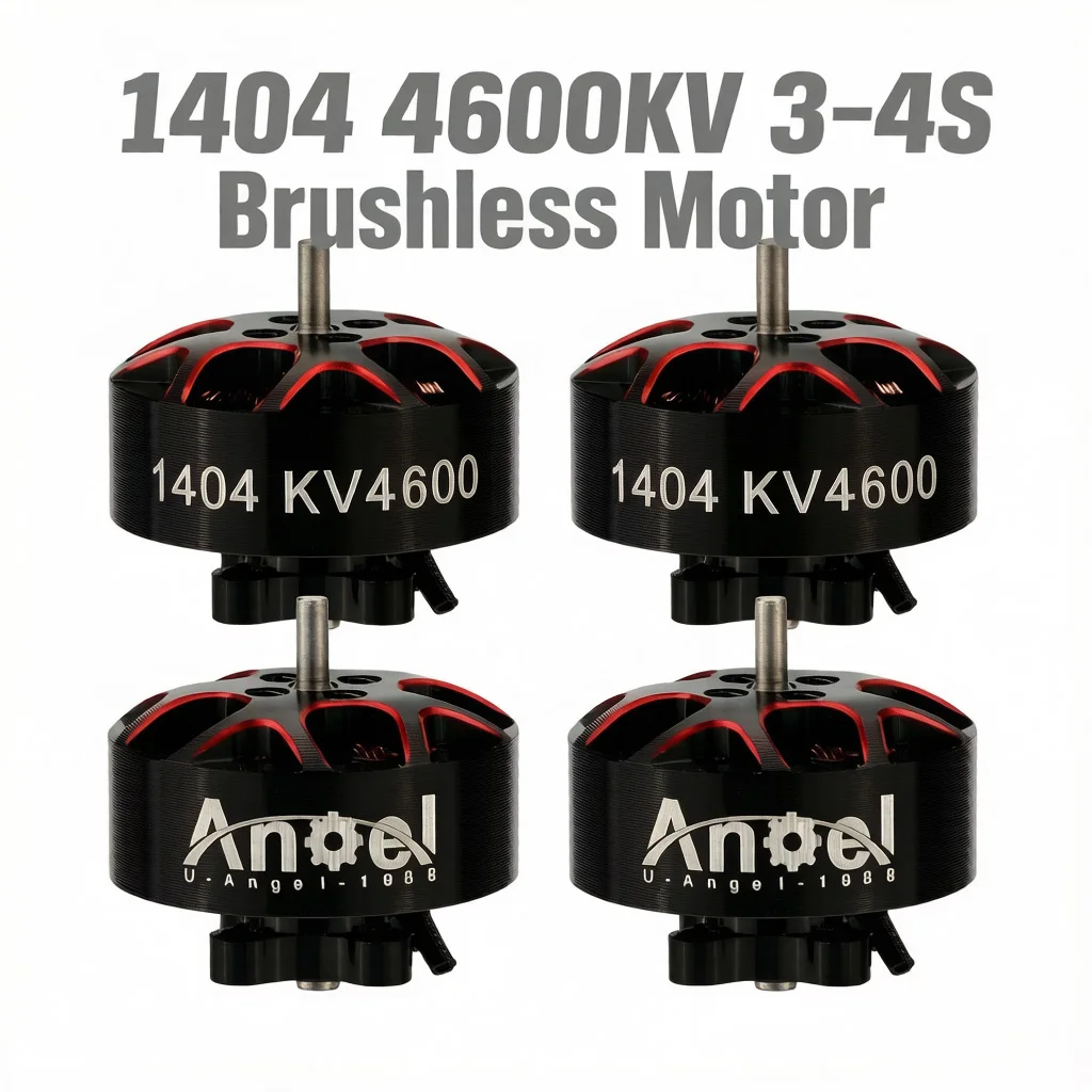 

4pcs UAngel A1404 1404 4600KV Brushless Motor 3-4S Lipo FPV 1.5mm Shaft for 2.5-4 Inch Cinewhoop Ducted Bee25 RC Racing Drone