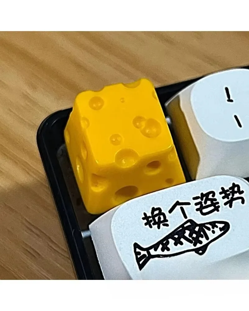 

Unique Stereo Cheese Resin Keycaps Glossy Epoxy Surface Cross Axis Mechanical Keyboard Single Keycap