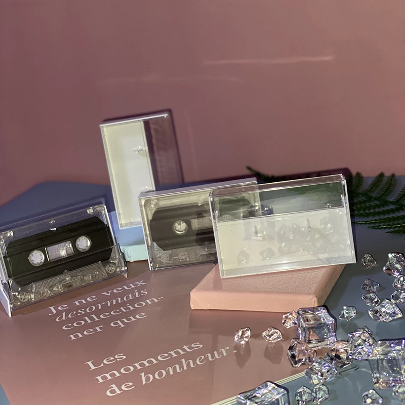 1pcs Practical Recording Blank Cassette Case Audio Storage Box Transparent Plastic Packaging Box Accessories