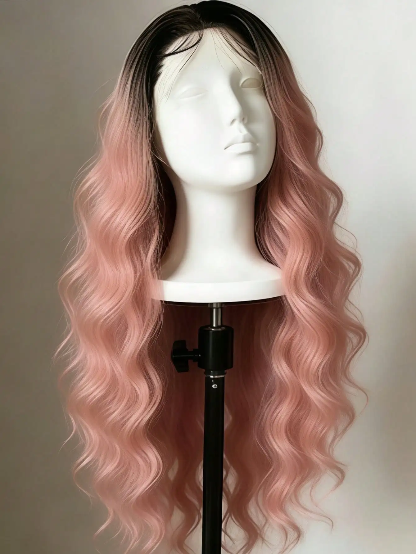 

Парик омбре розовый с темными корнями, 13x4x1 HD, с волнистыми локонами, на кружевной основе, из натуральных волос, плотность 200%, для женщин, для начинающих