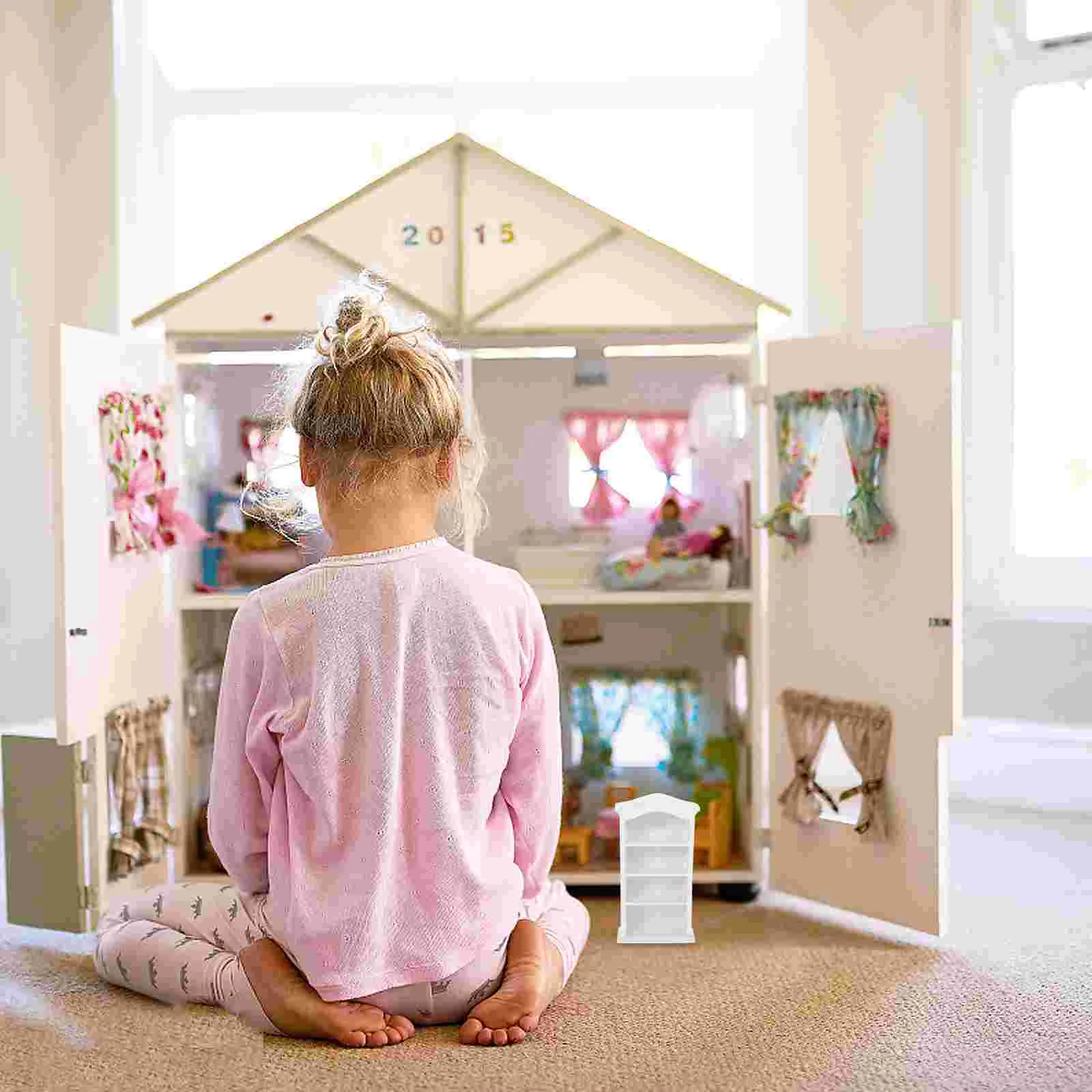 Bücherregal Ornamente Miniatur Haus Regal Möbel Modell Lagerung Holzschrank Spielzeugzimmer