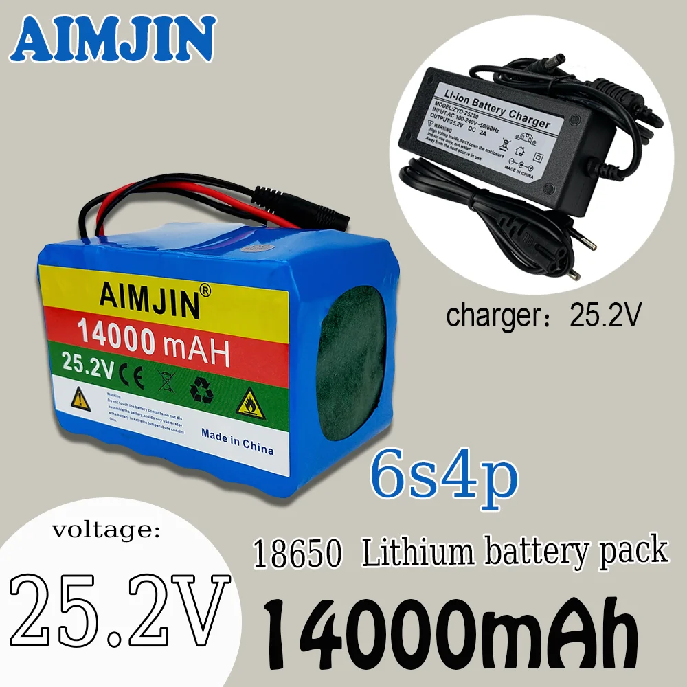 

18650 6S4P 25.2V 14000mAh lithium-ion battery pack, high-power battery pack, power battery （Equipped with charger）