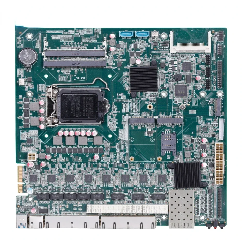 8 Lan 1U I211-INTEL firewall server motherboard with fiber LGA 1155 socket I3/I5/I7 optional AT