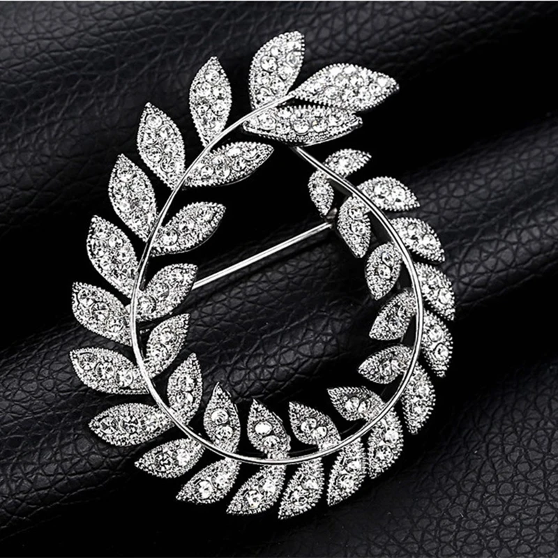 

Glamaker Crystal Brooches for Women Luxury Silver Rhinestone Banquet Wedding Clothing Pin Female Gift