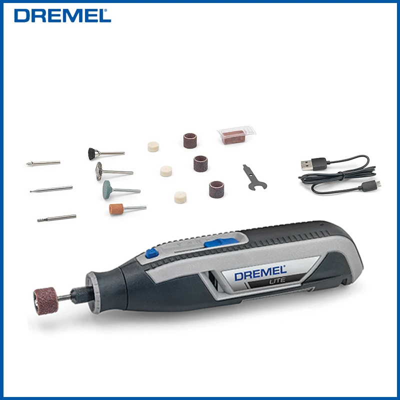 Dremel Lite 7760 4V Cordless Mini Electric Grinder Mill Machine Li-Ion Rotary Tool Variable Speed Engraving Pen USB Charging