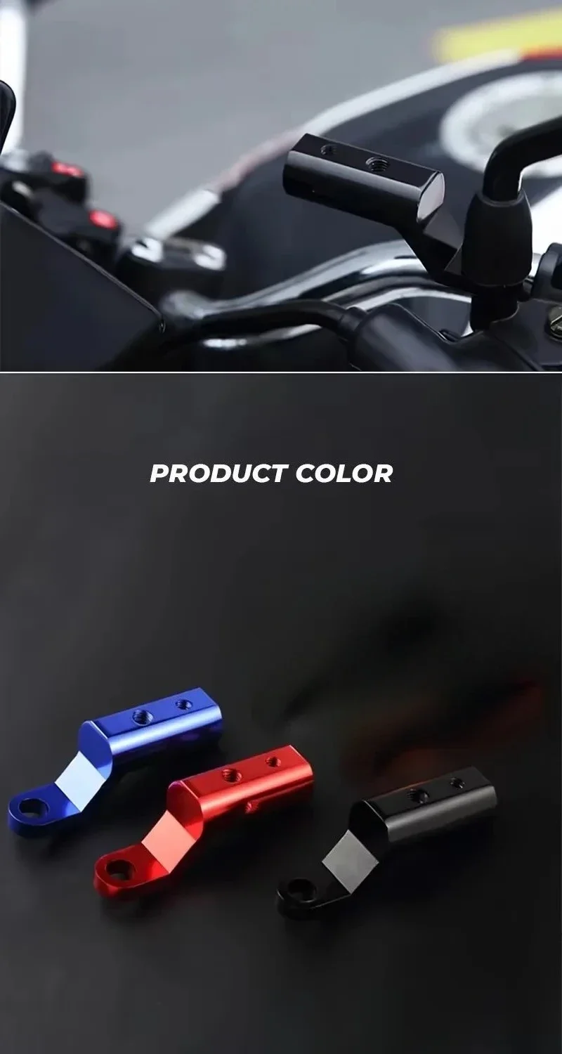 Hochwertige Universal-Adapterhalterung für Rückspiegel, Motorradzubehör, Halterung für Triumph, Suzuki, Kawasaki – Detail 10