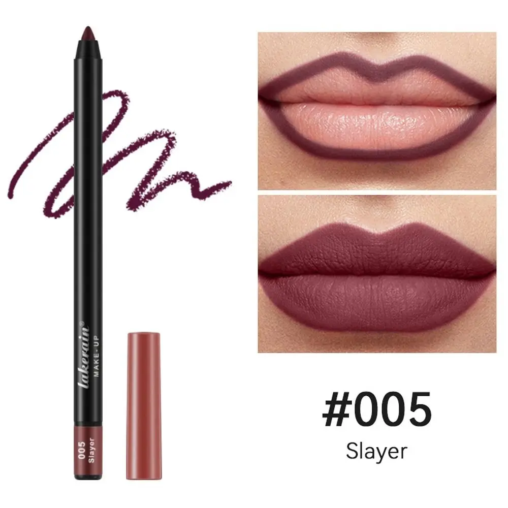 Matte Lipliner Potlood Nude Waterdichte Non-Stick Cup Fluwelen Lip Voering Pen Zijdeachtige Langdurige Lipgloss Make-Up