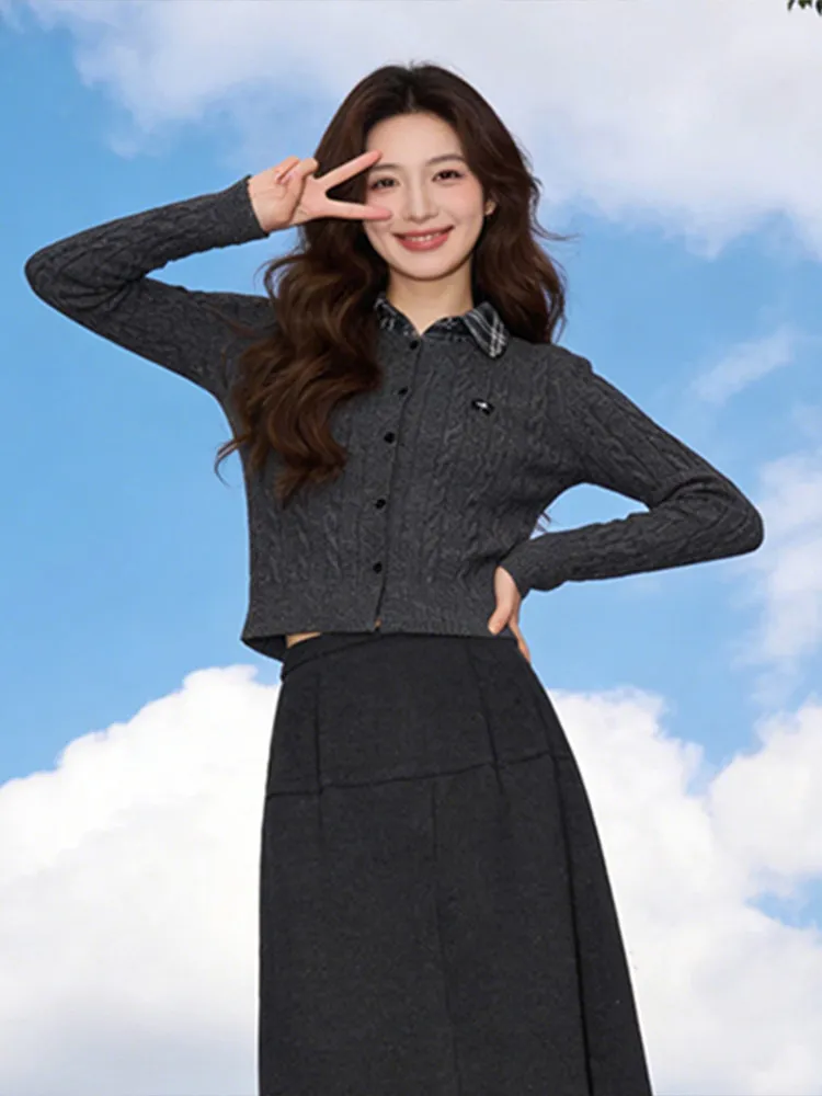 

Korean Design Knitted Ne Sweater Women's Winter New Sle Color Blo Simple Match All over Top Breathable ort Sve